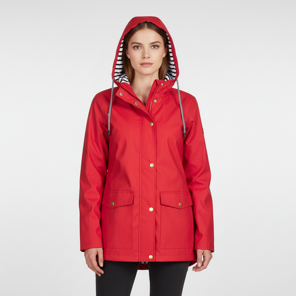 Damen Leichte Kapuzenjacke mit gestreiftem Futter