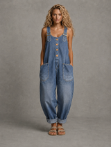 Damen Denim-Overall mit Taschen
