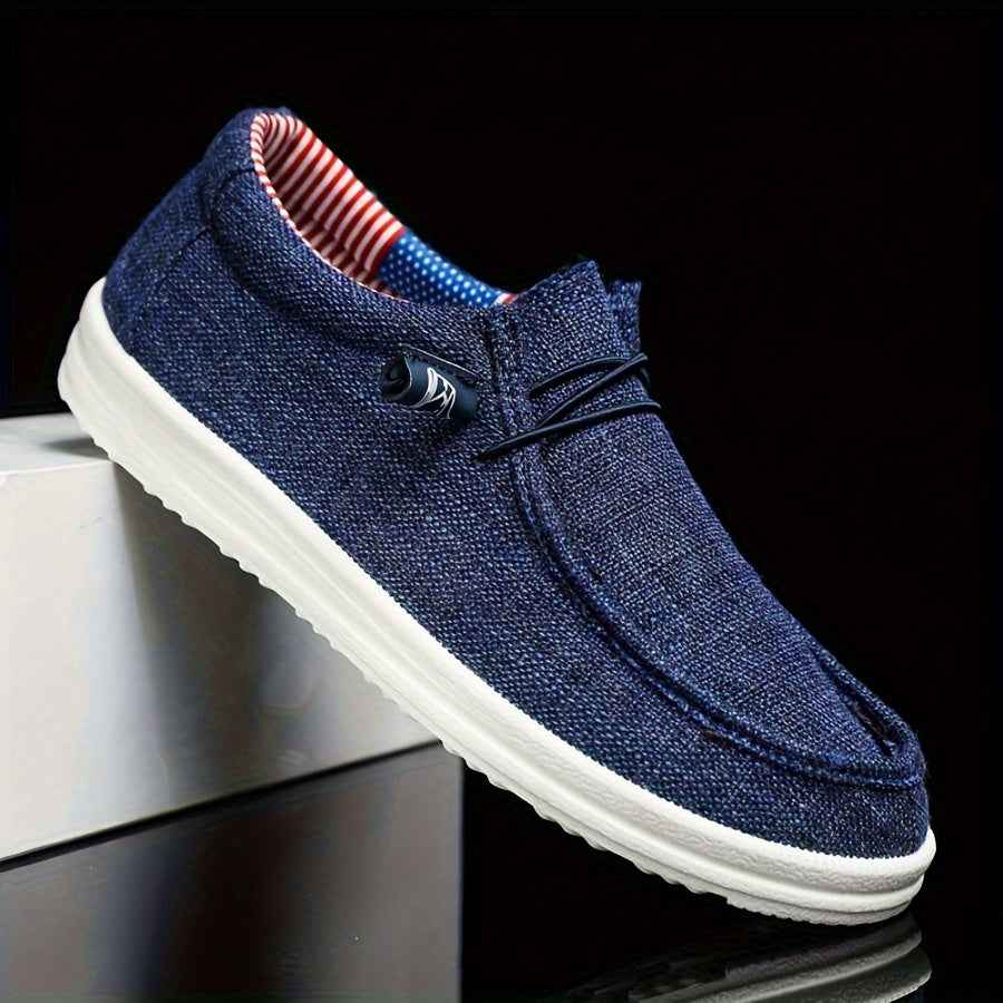 Herren Loafer: Leichte Canvas Slipper, elastischer Komfort