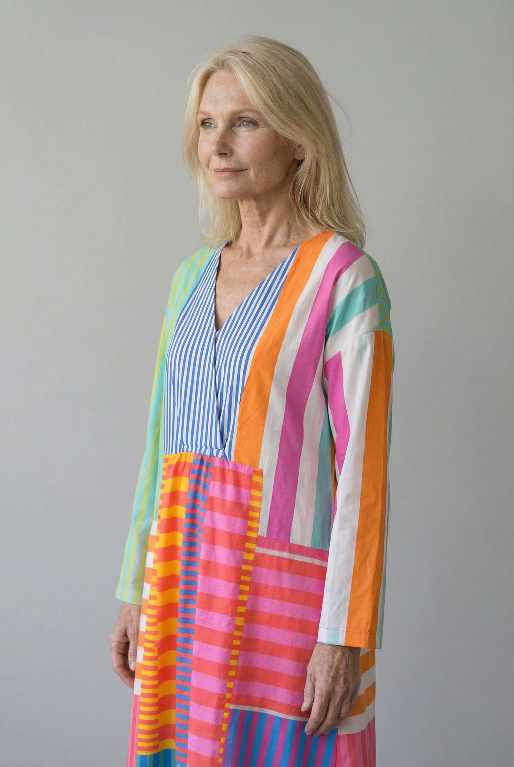 Bunte Patchwork-Maxikleid für einen trendigen und einzigartigen Stil