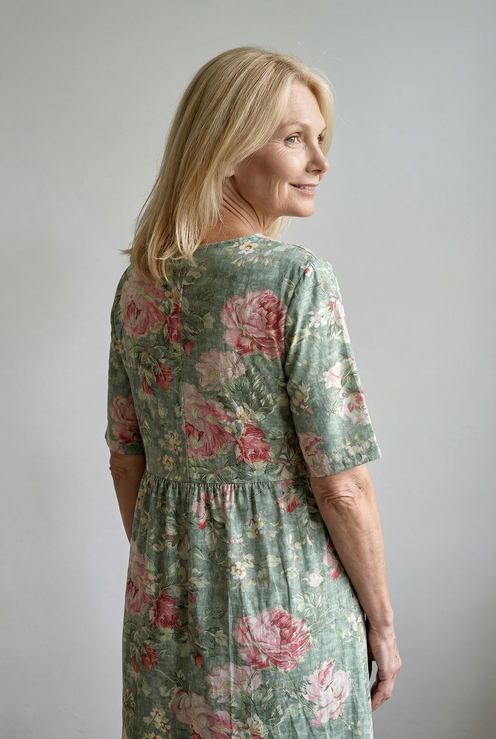 Elegantes Vintage-Blümchen-Kleid für alle Anlässe Damen
