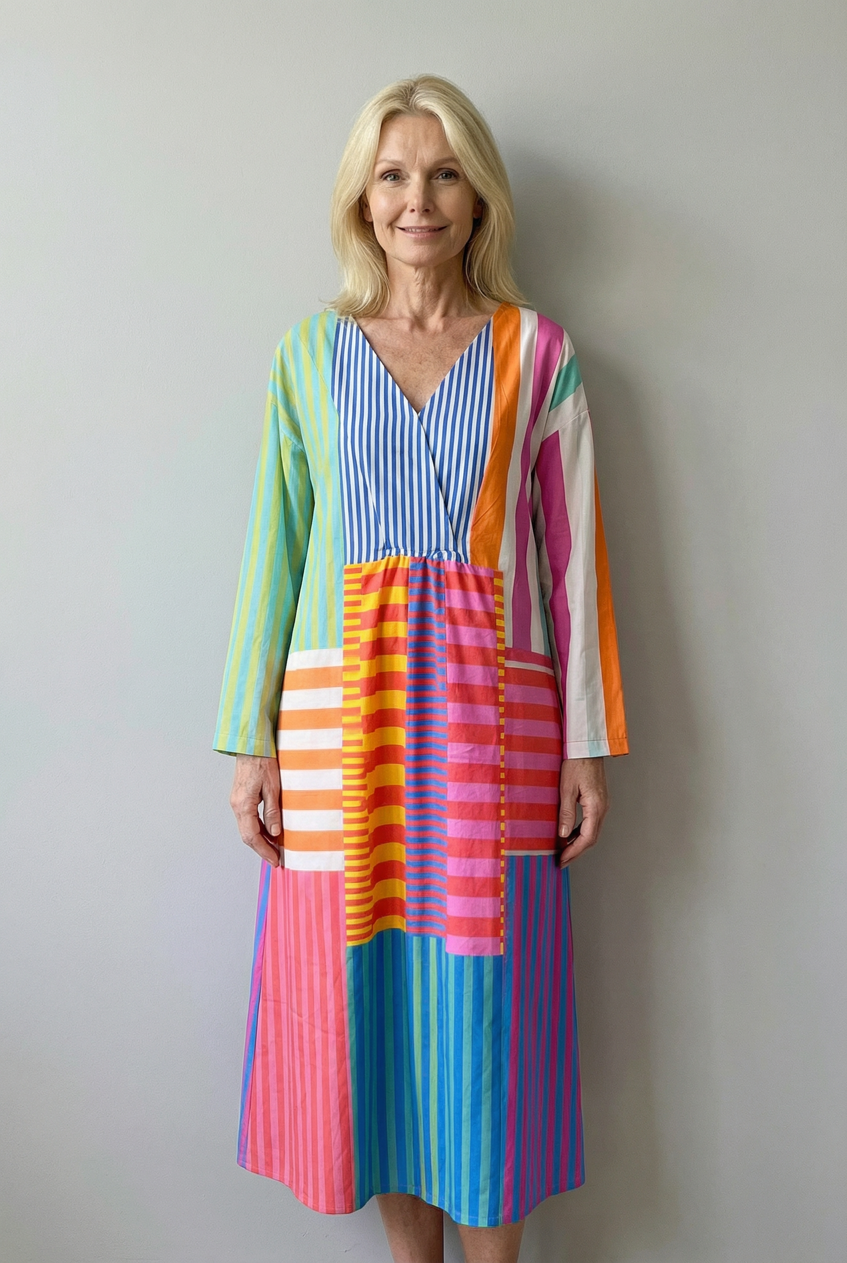 Bunte Patchwork-Maxikleid für einen trendigen und einzigartigen Stil