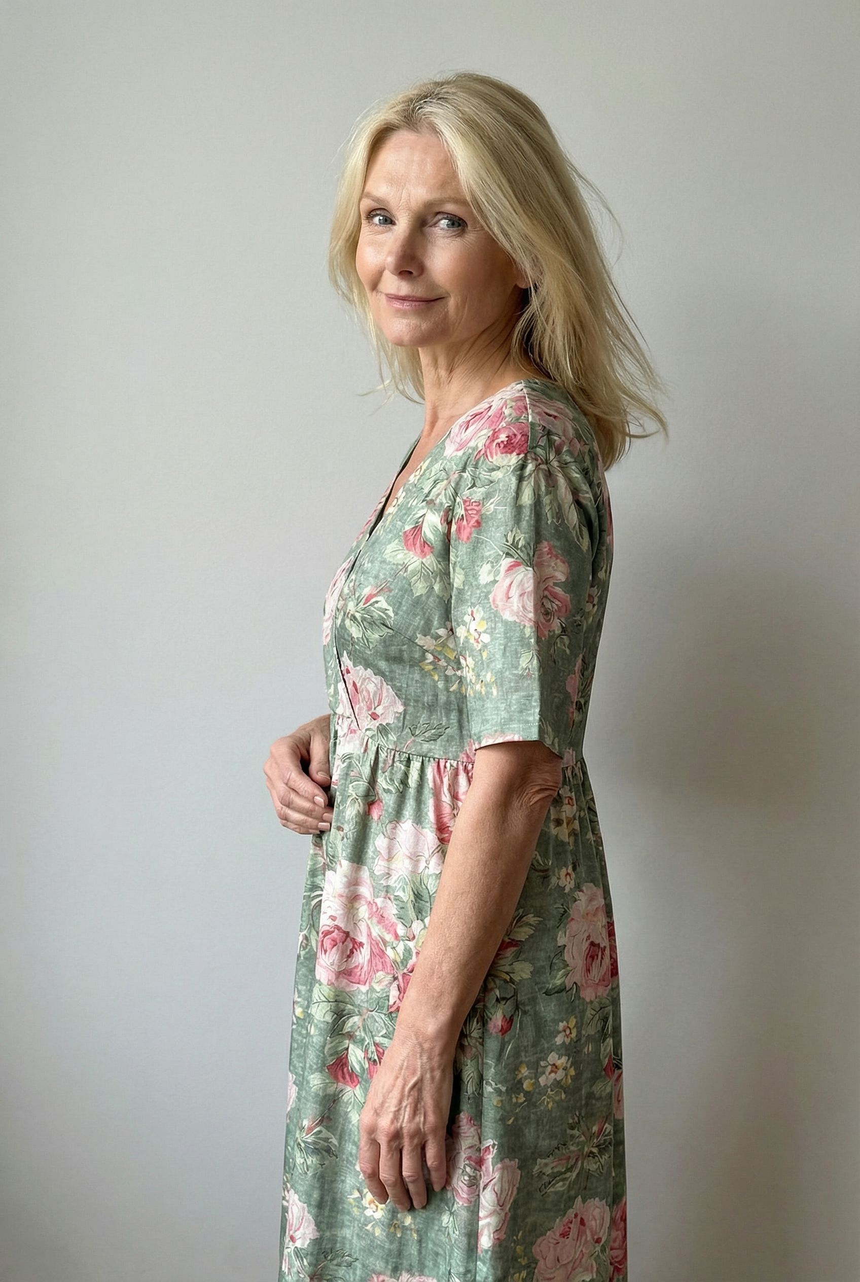 Elegantes Vintage-Blümchen-Kleid für alle Anlässe Damen