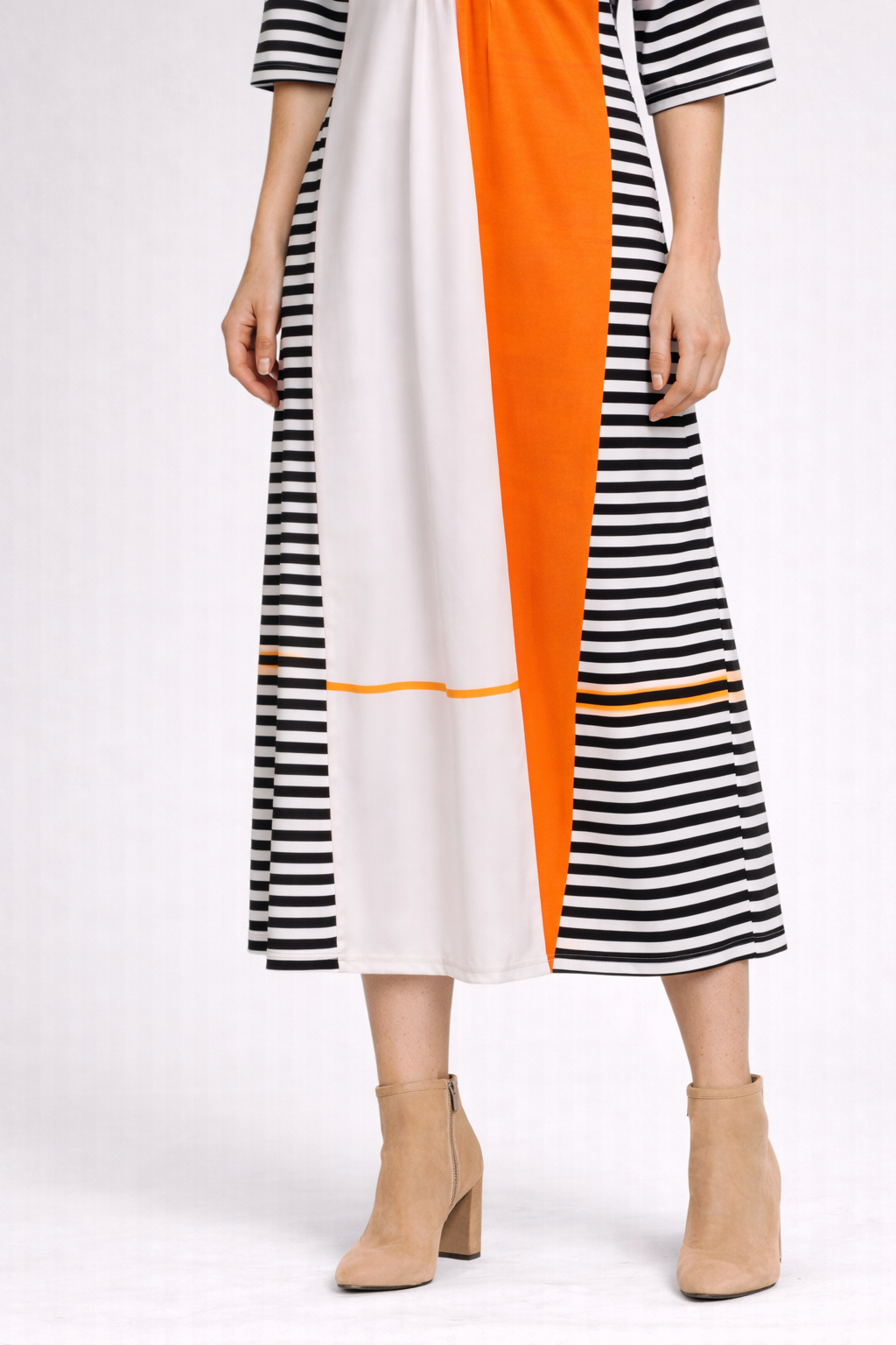 Élina - Elegantes Gestreiftes Geometrisches Kleid für alle Anlässe