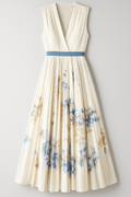 Luciana Damer Vintage-Kleid mit Falten und Aquarellmotiv Damen