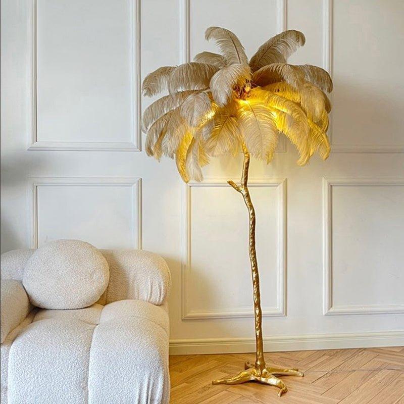 Nocturna Luxe Stehlampe mit eleganten Federakzenten für ein stilvolles Interieur