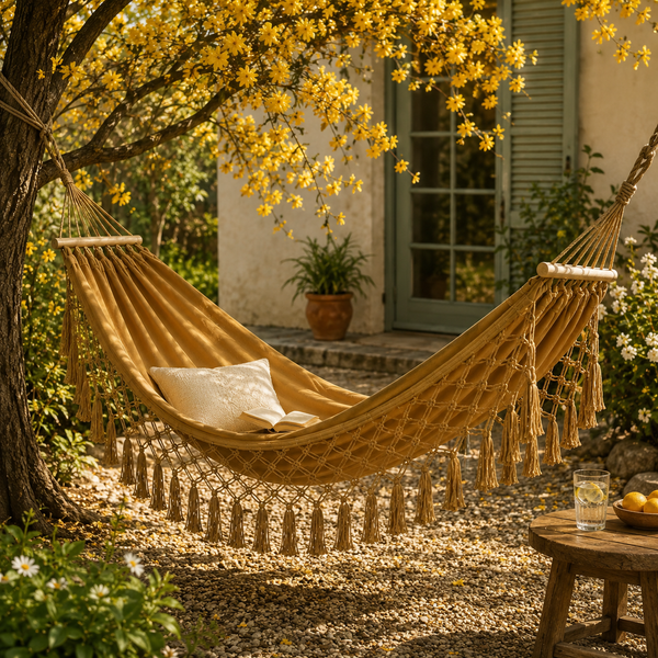 Luxuriöse Boho Canvas-Hängematte für ultimativen Komfort