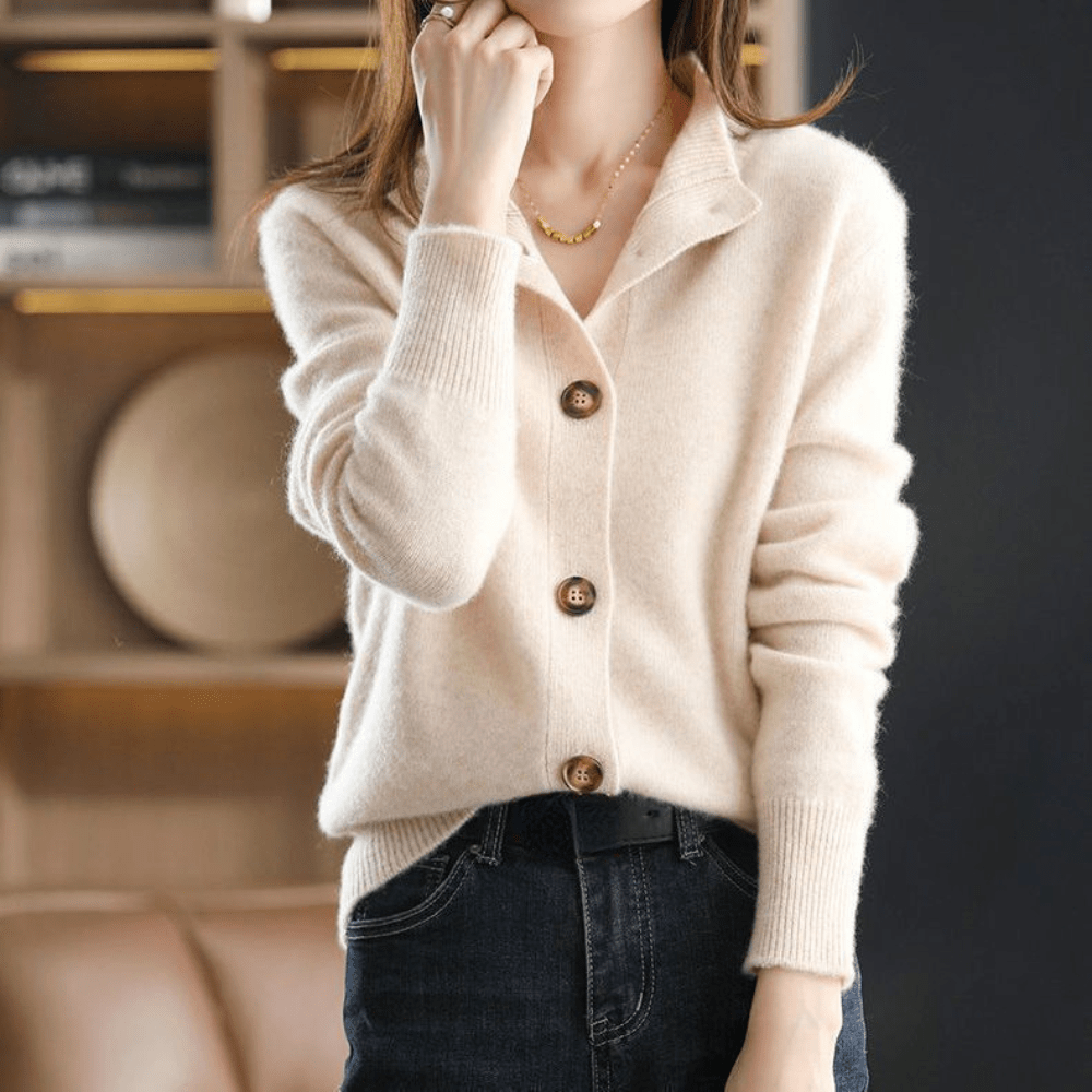 Luxuriöser Cashmere Strickcardigan für Damen 0