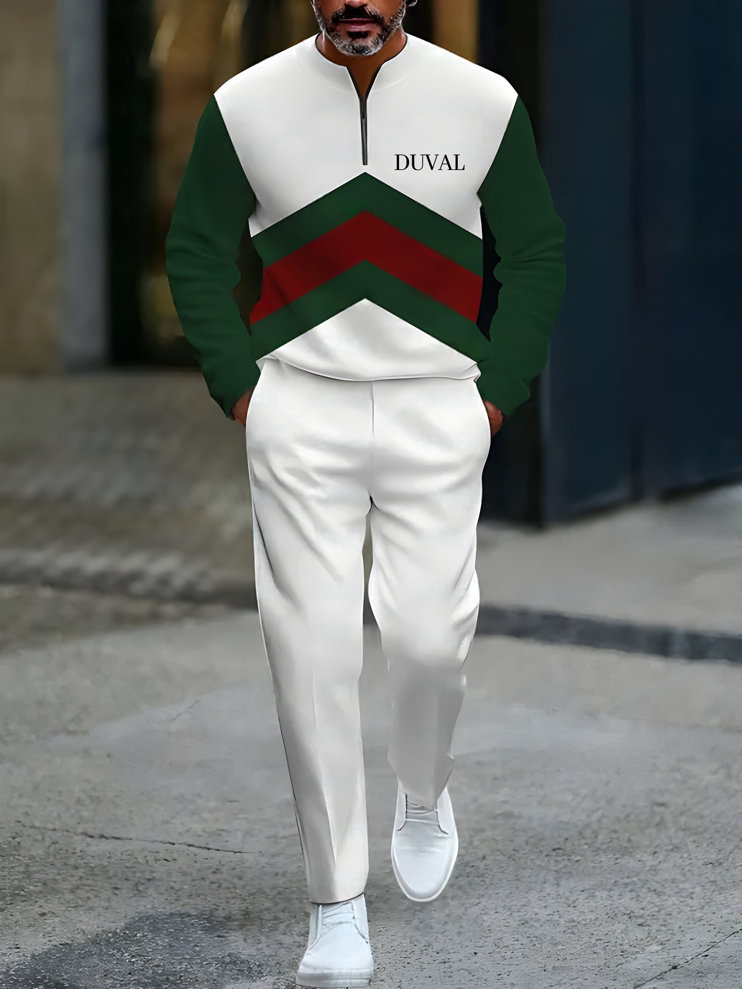 Stilvolle langärmlige Zweiteiler mit Reißverschluss für einen modernen Look