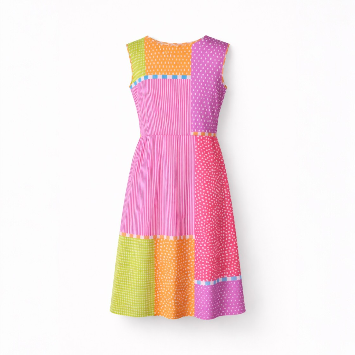 Maëva - Bunte Patchwork-Kleid für einen einzigartigen und stilvollen Look