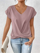 V-Ausschnitt-Top mit Twist-Detail