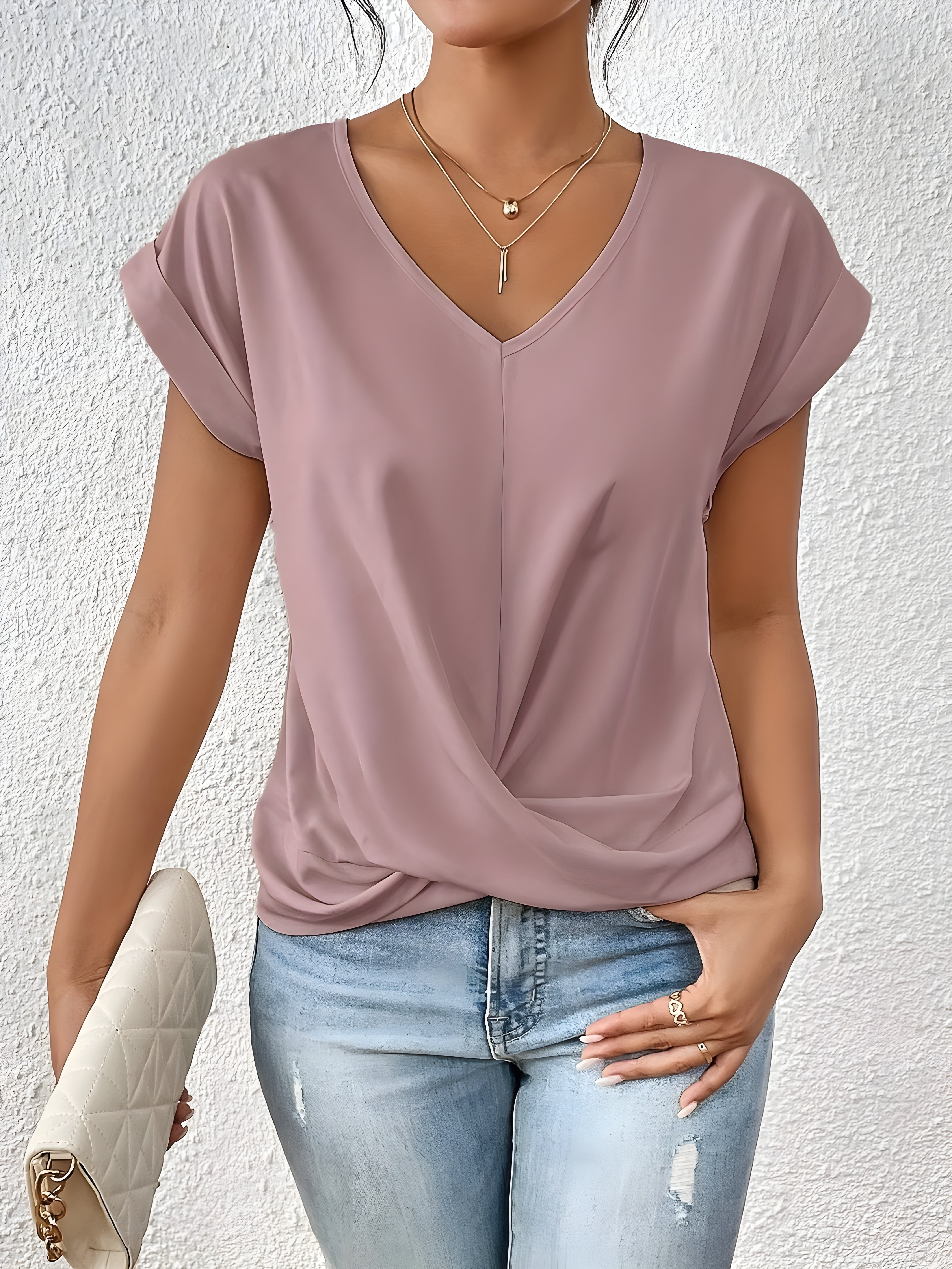 Maia – V-Ausschnitt-Top mit Twist-Detail 0