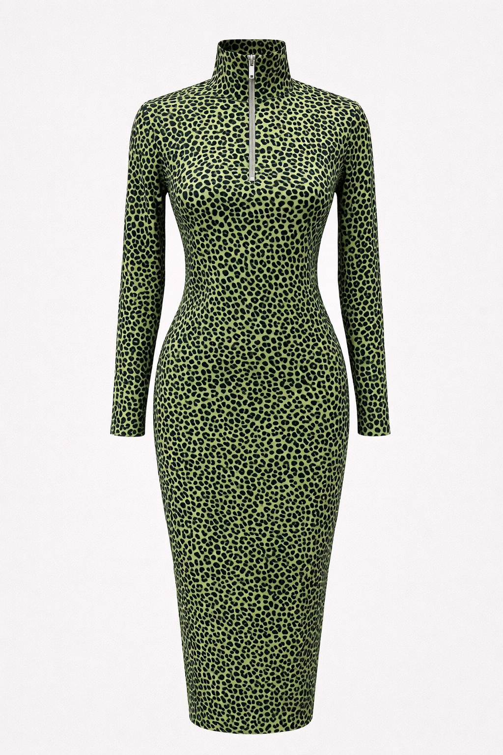 Vintage Leopardenmuster-Samt-Ensemble: Top mit Stehkragen + passender Rock