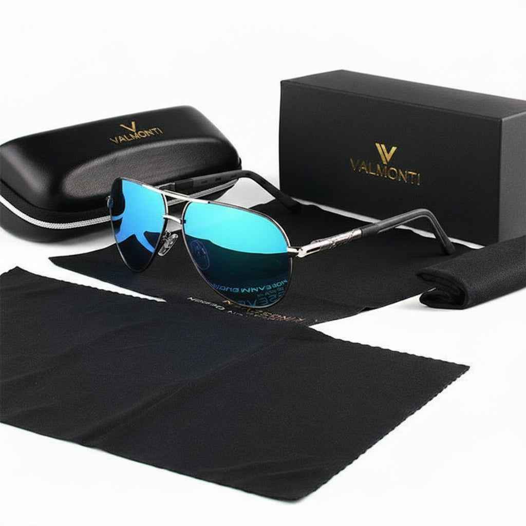 Herren Sonnenbrille Pilotenstil Polarisiert, Leichter Metallrahmen