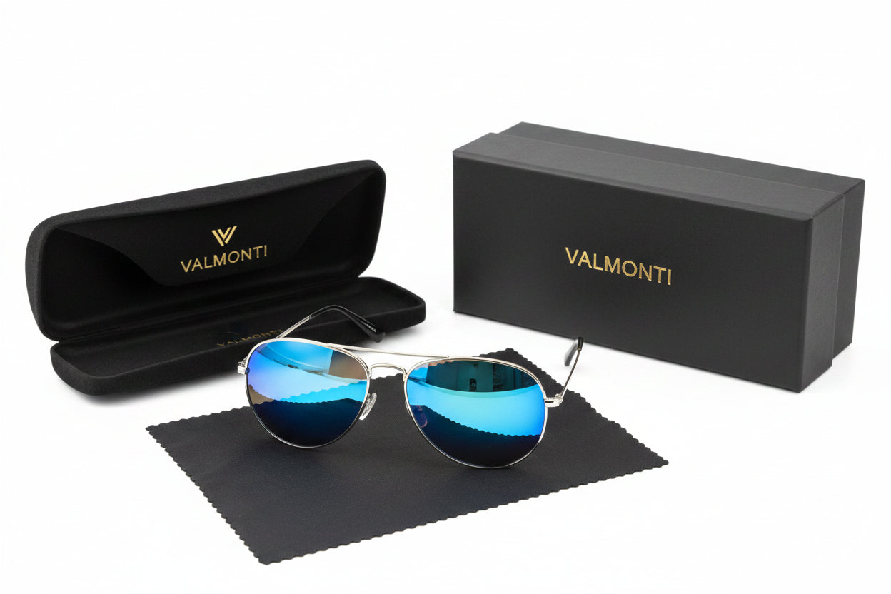 Herren Sonnenbrille Pilotenstil Polarisiert, Leichter Metallrahmen