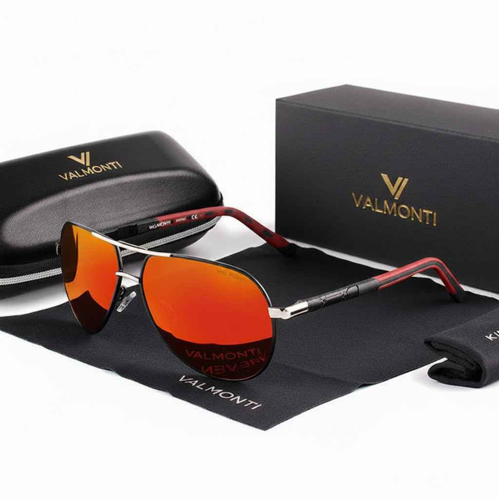 Herren Sonnenbrille Pilotenstil Polarisiert, Leichter Metallrahmen