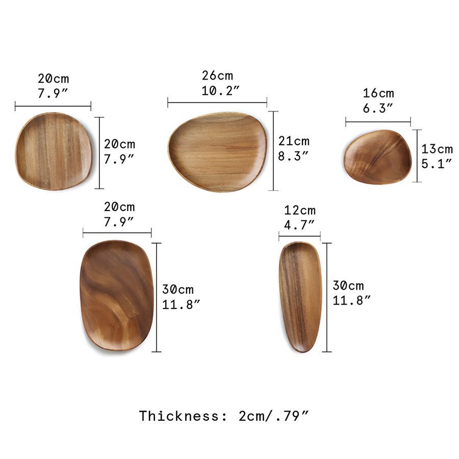 Holztablett-Set aus Nussholz und Akazie - Elegante Holztabletts für stilvollen Service