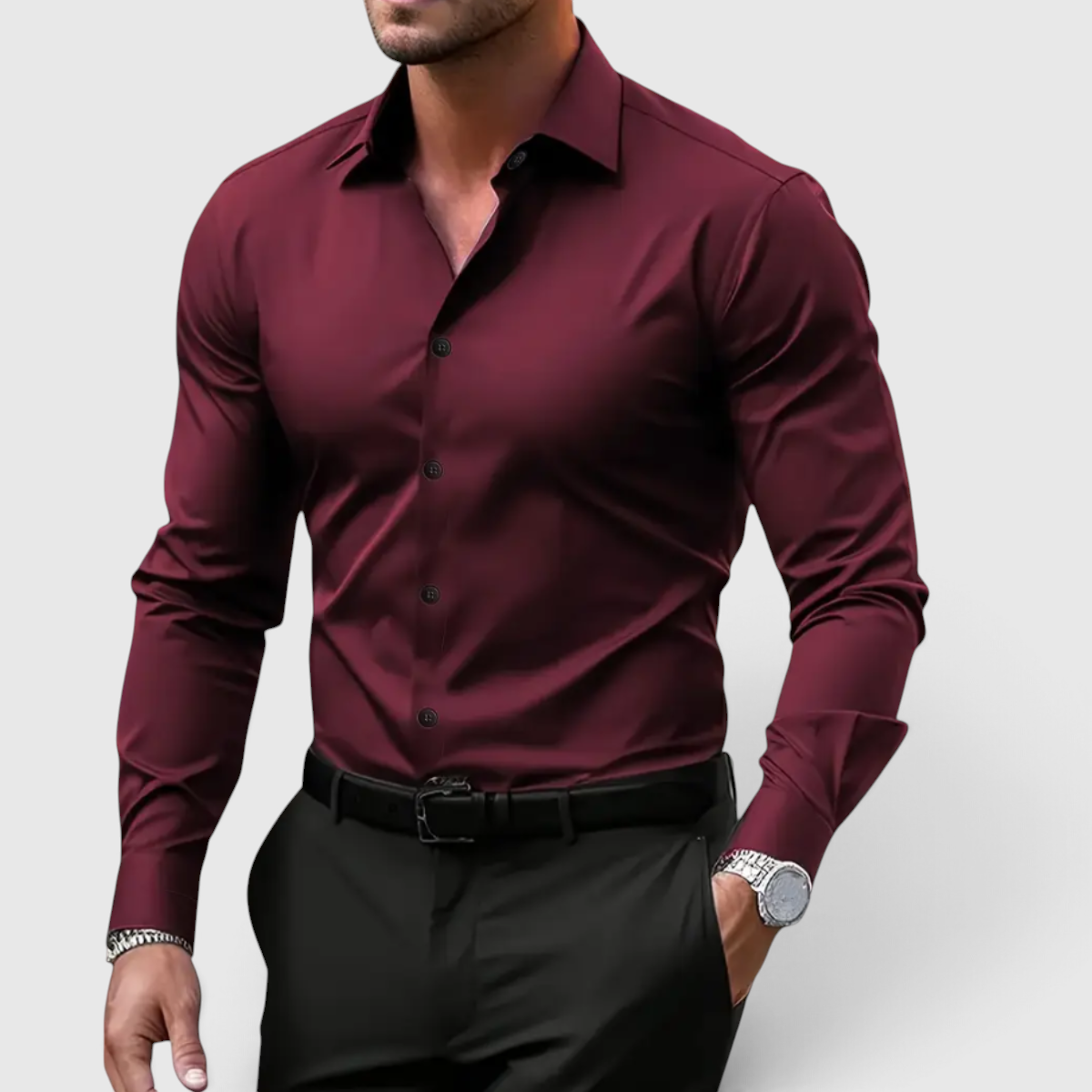 Herren Slim-Fit-Hemd - Casual Knopfhemd