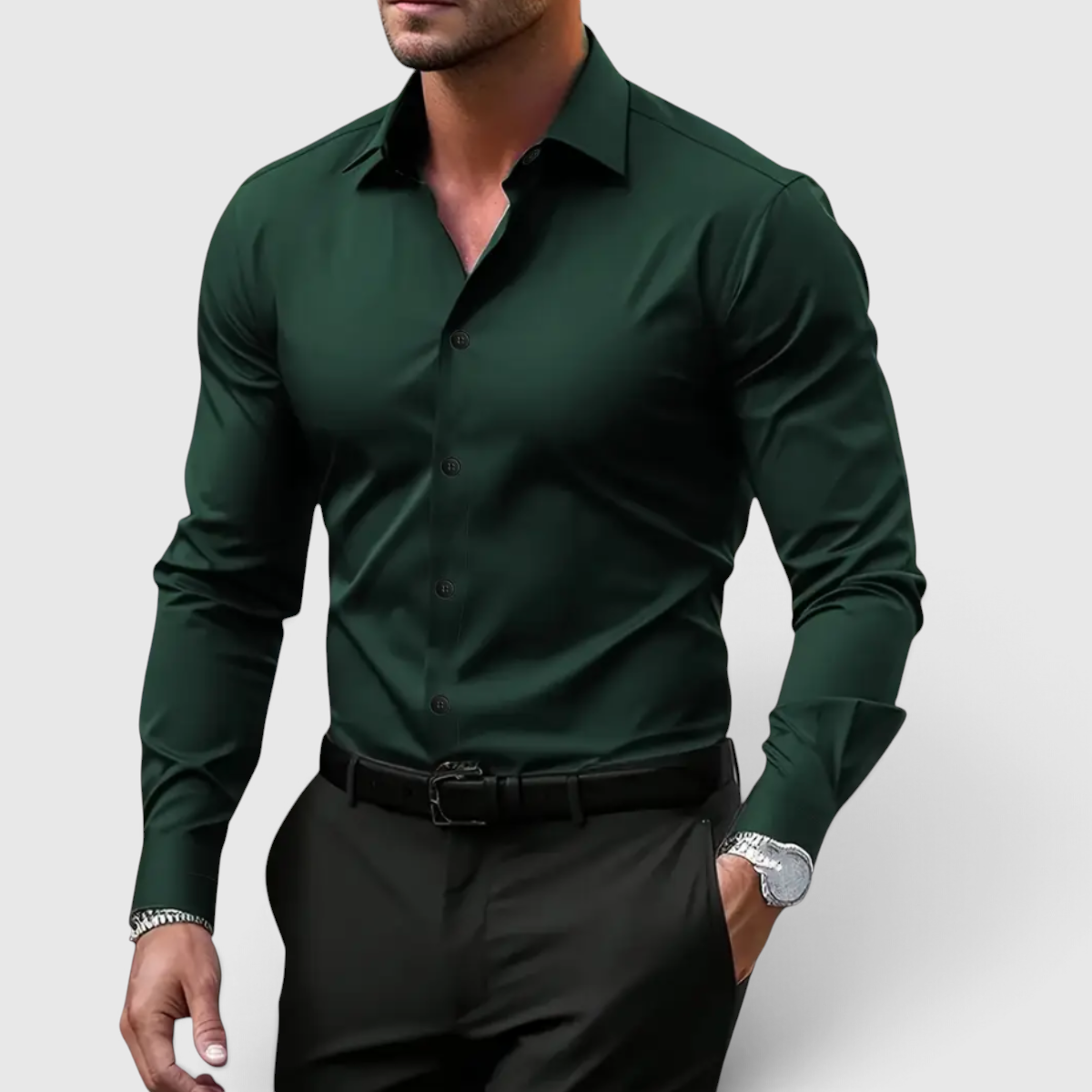 Herren Slim-Fit-Hemd - Casual Knopfhemd