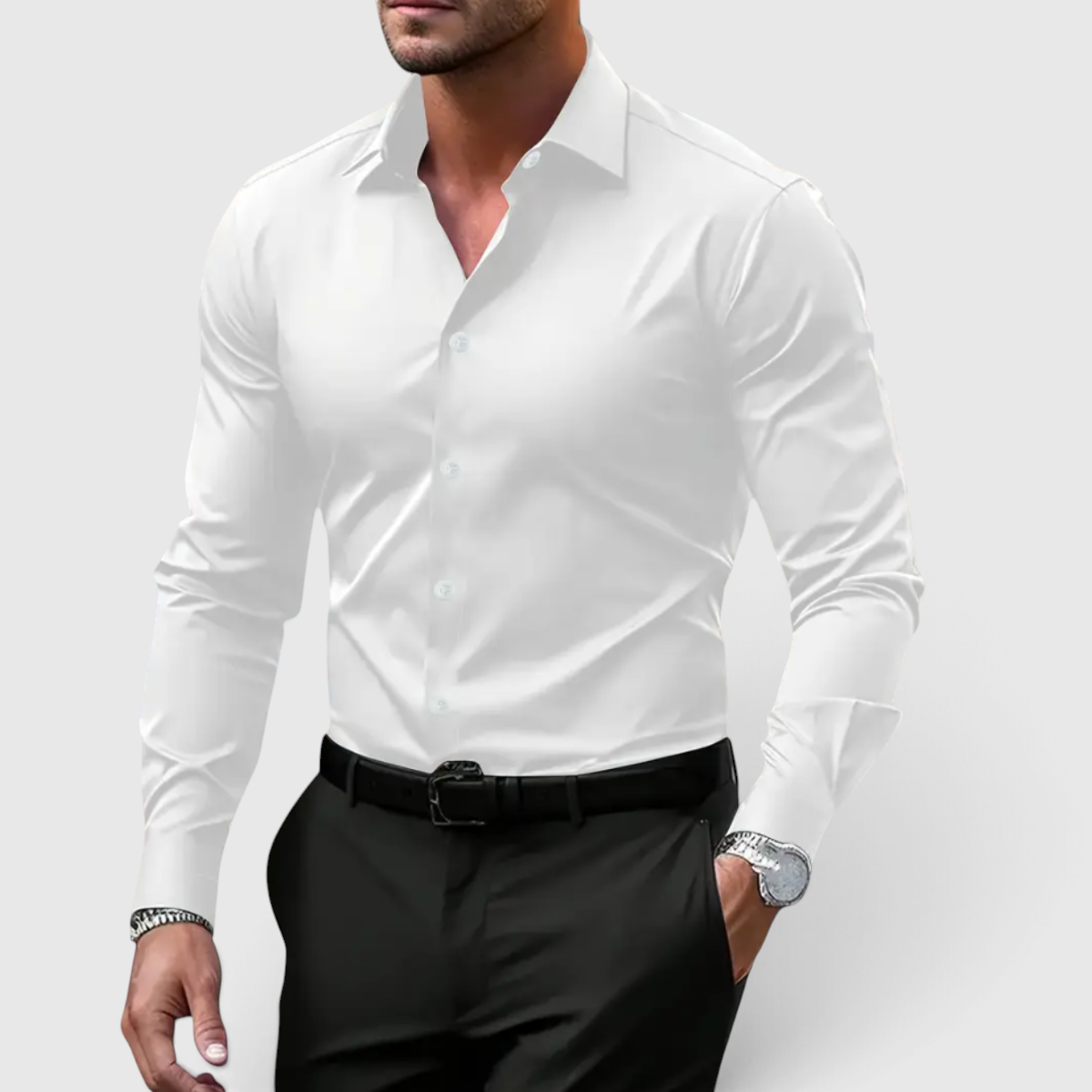 Herren Slim-Fit-Hemd - Casual Knopfhemd