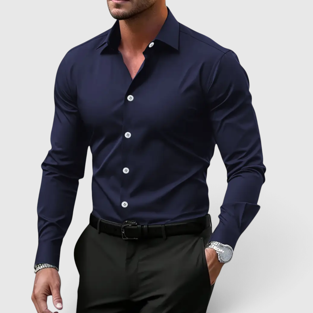 Herren Slim-Fit-Hemd - Casual Knopfhemd