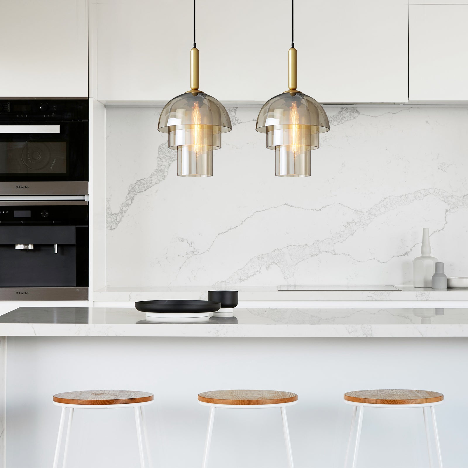 Doma - Moderne Pendelleuchte im Dome-Design mit Zeitgenössischer Beleuchtung und Verstellbarem Kabel