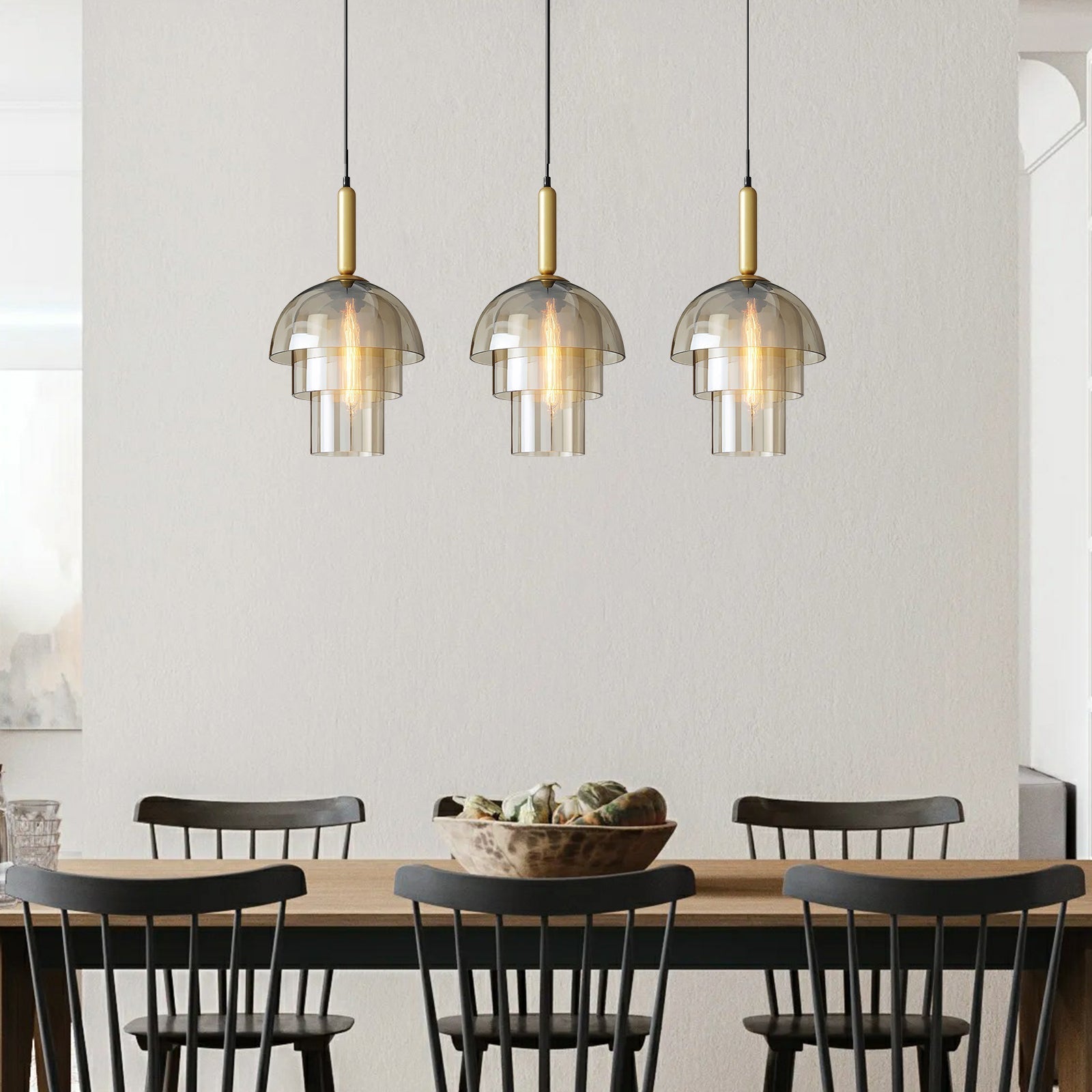 Doma - Moderne Pendelleuchte im Dome-Design mit Zeitgenössischer Beleuchtung und Verstellbarem Kabel