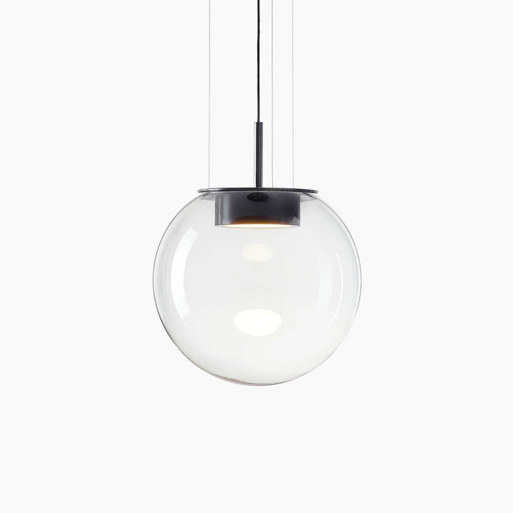 Moderne LED-Pendelleuchte mit Glas und Metall 0