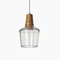 Moderna lampada a sospensione con base in legno