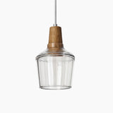 Moderne Pendelleuchte mit Holzfuß