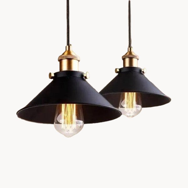 Moderne Pendelleuchte mit Schwarz-Gold Finish 0