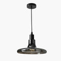 Moderna lampada a sospensione in vetro fumé