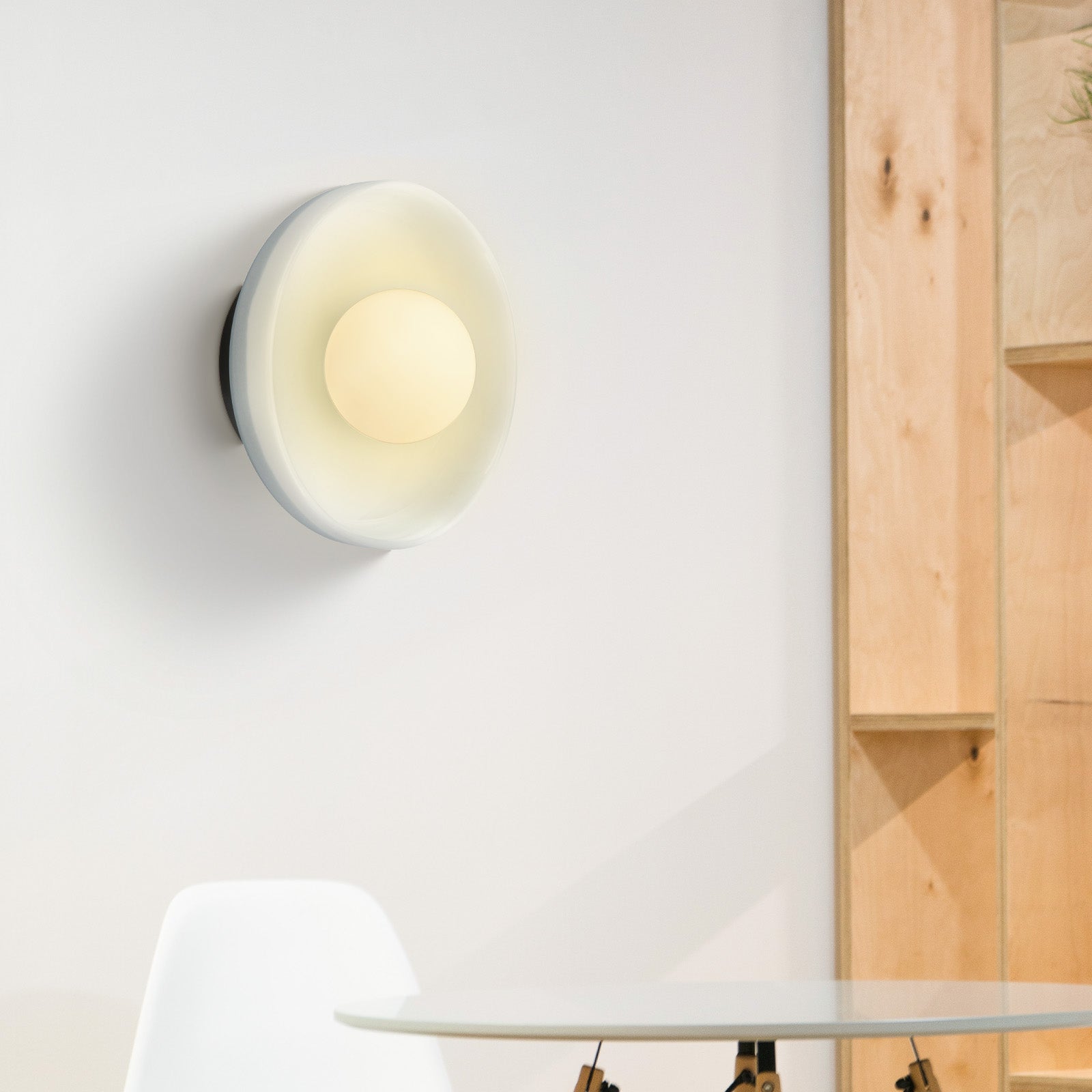 Moderne Runde Keramik Wandleuchte Blau 1