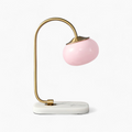 Moderne bordlampe i metal og glas