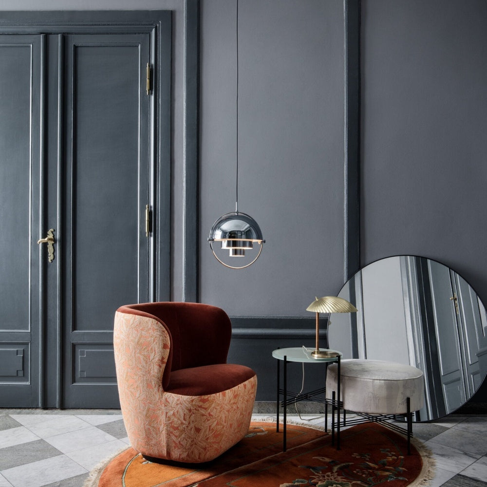 Chromea - Moderne Glasaussen und Eisengestell mit E27-Fassung, verchromt für einen eleganten Stil