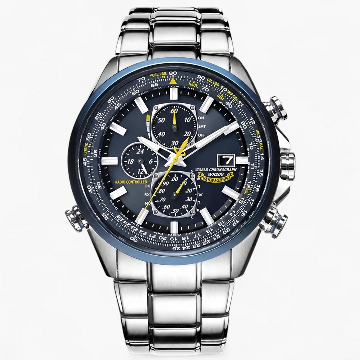 Uhr Chronograph Herr MultiSteel 42mm, Stahl Silber, Zifferblatt Blau Elegant