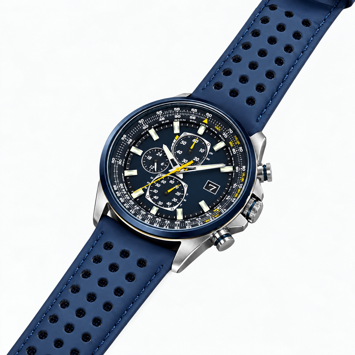 Uhr Chronograph Herr MultiSteel 42mm, Stahl Silber, Zifferblatt Blau Elegant