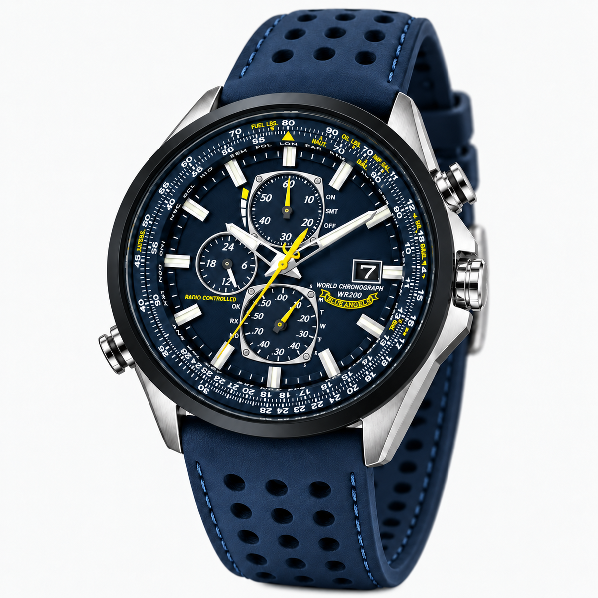 Uhr Chronograph Herr MultiSteel 42mm, Stahl Silber, Zifferblatt Blau Elegant
