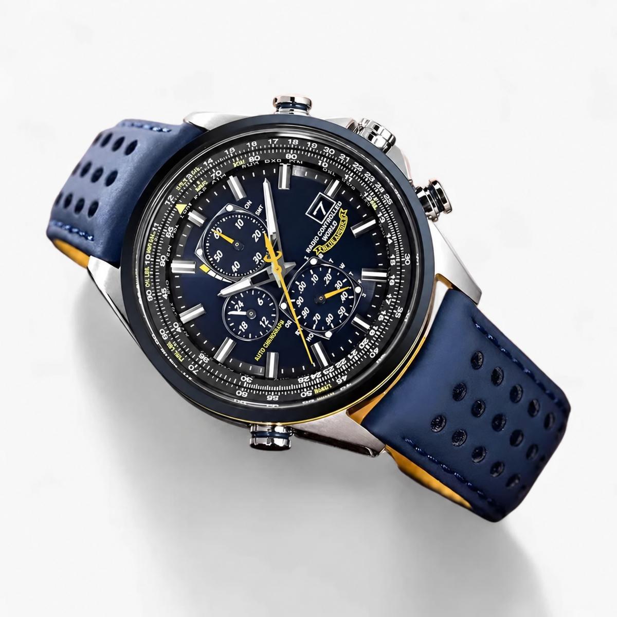 Uhr Chronograph Herr MultiSteel 42mm, Stahl Silber, Zifferblatt Blau Elegant