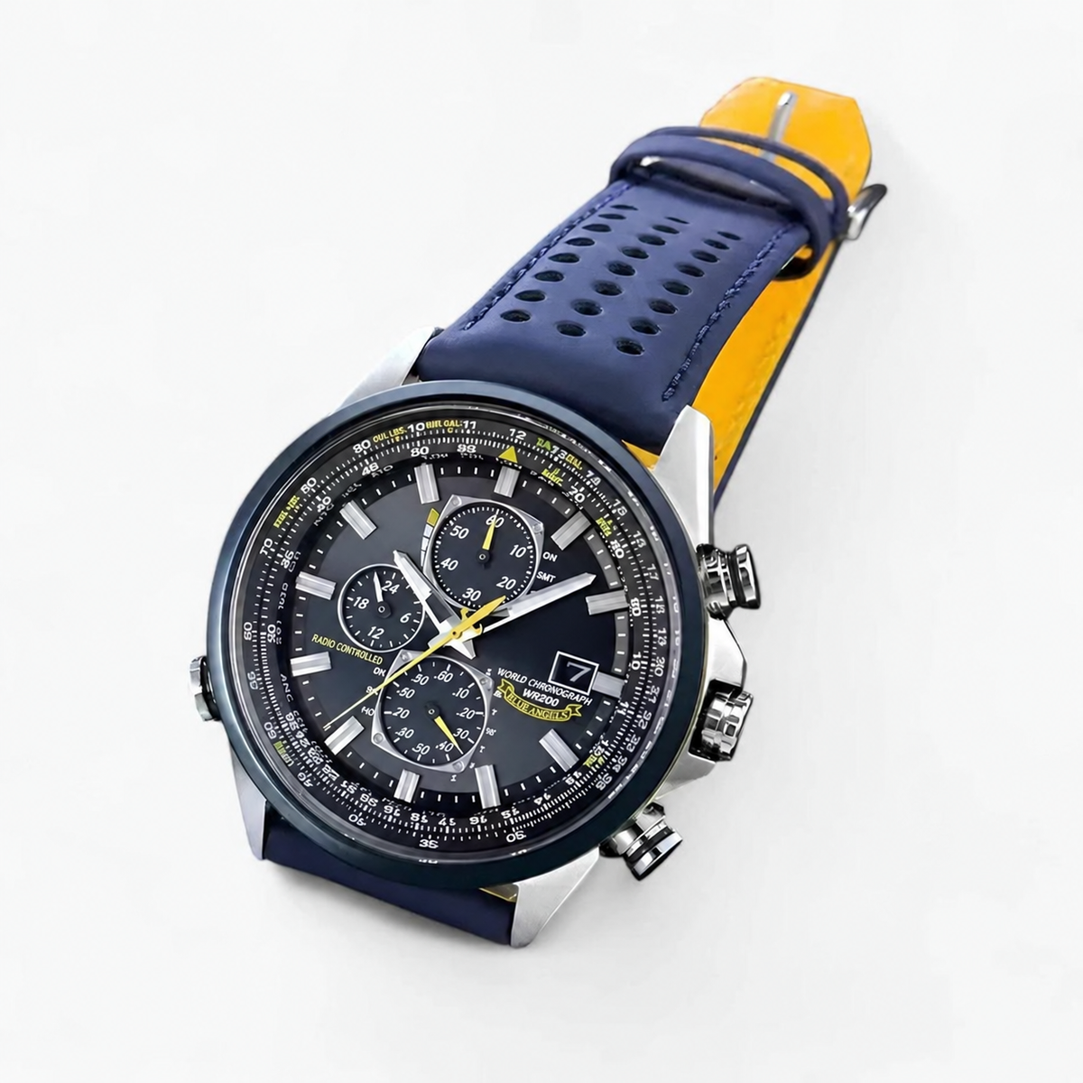 Uhr Chronograph Herr MultiSteel 42mm, Stahl Silber, Zifferblatt Blau Elegant