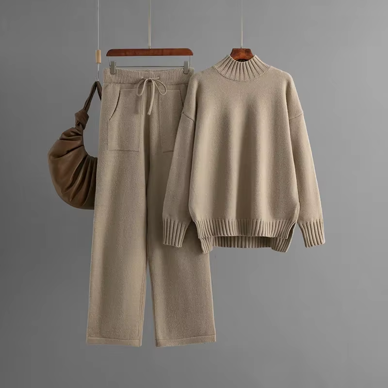 Ava™ - Eleganter langärmeliger Pullover und gerade geschnittene Hose für einen stilvollen Look