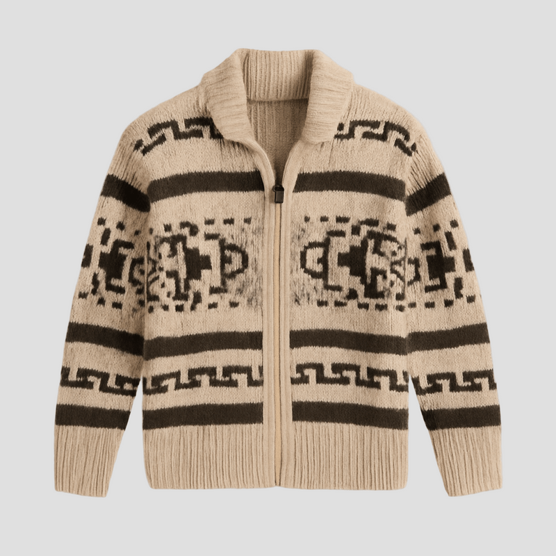 Maxwell Geometrischer Revers-Strickcardigan Damen
