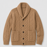 Noah Jacquard-Gestrickter Retro-Cardigan - Lässiger Vintage-Stil und gemütliche Wärme