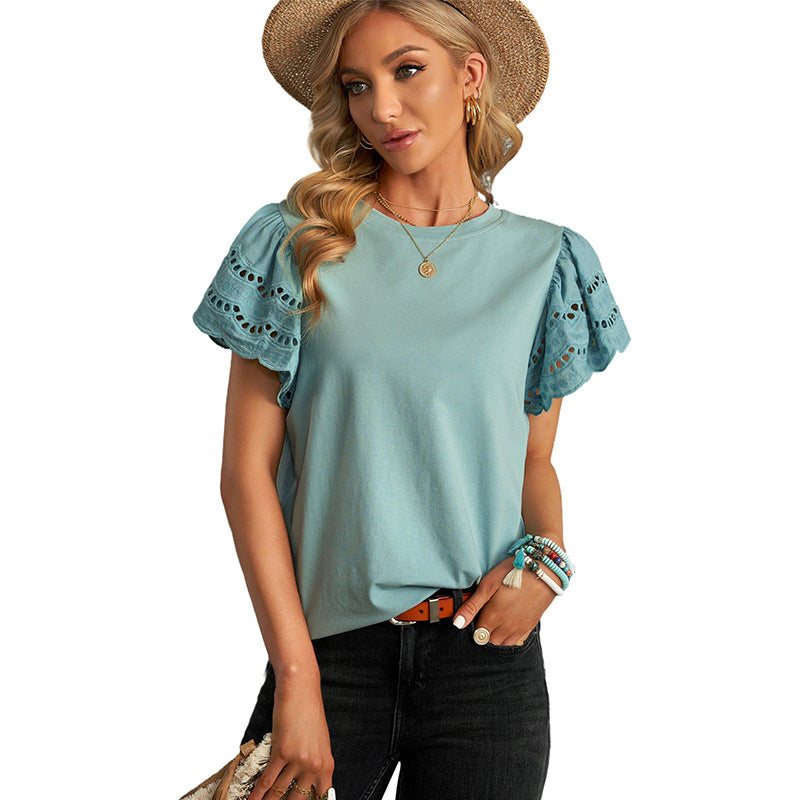 Noelle – Broderie Blouse mit Volantärmeln 5
