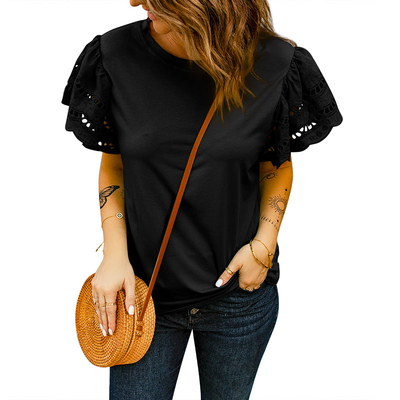 Noelle – Broderie Blouse mit Volantärmeln 7