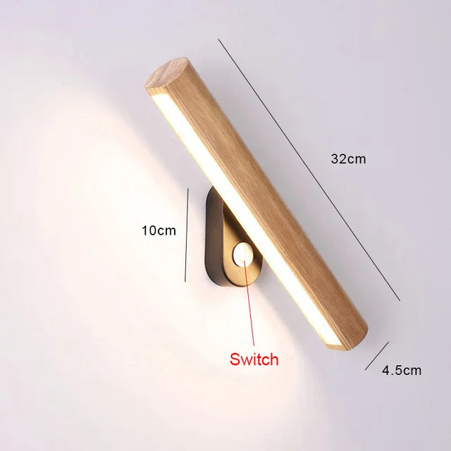 LED-Wandaufkleber aus Holz WoodGlow – Natürliche Eleganz für das Schlafzimmer
