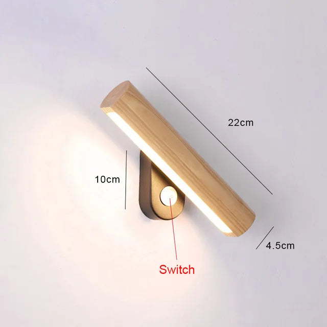 LED-Wandaufkleber aus Holz WoodGlow – Natürliche Eleganz für das Schlafzimmer