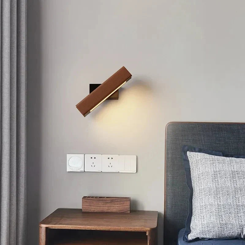 LED-Wandaufkleber aus Holz WoodGlow – Natürliche Eleganz für das Schlafzimmer