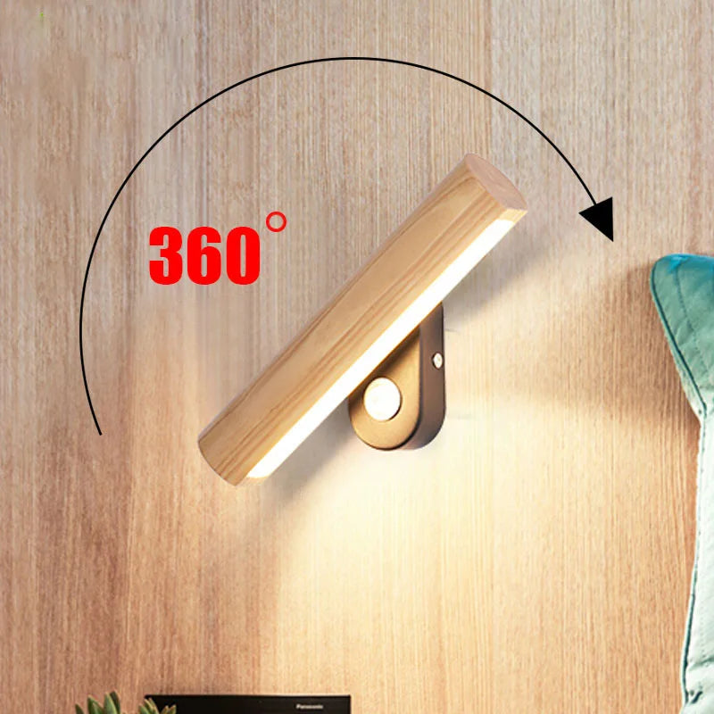 LED-Wandaufkleber aus Holz WoodGlow – Natürliche Eleganz für das Schlafzimmer