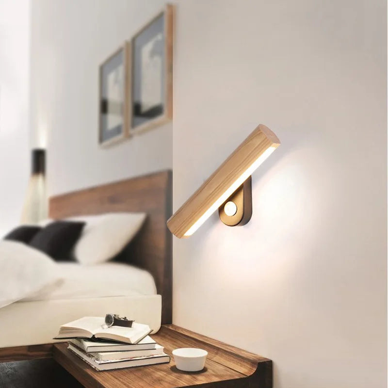 LED-Wandaufkleber aus Holz WoodGlow – Natürliche Eleganz für das Schlafzimmer